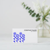Geometrische Blume - Blau Visitenkarte (Stehend Vorderseite)