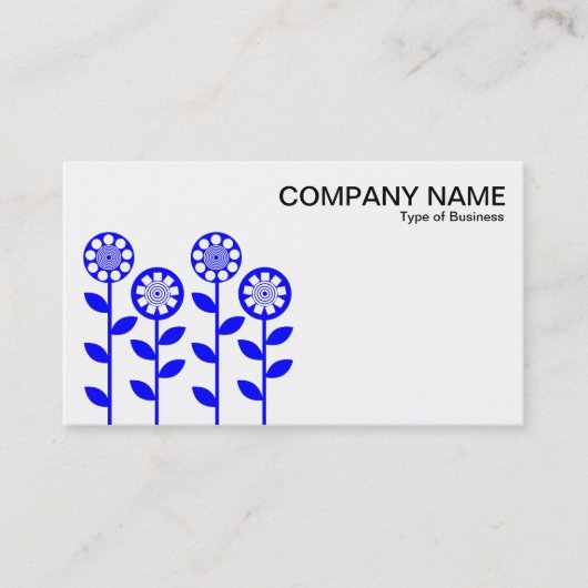 Geometrische Blume - Blau Visitenkarte (Vorderseite)