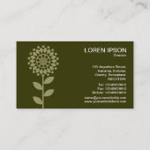 Geometrische Blume - Chaki und Dk Olive Visitenkarte (Rückseite)