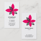 Geometrische Blume der Pflanze - Neonrot Visitenkarte (Vorne/Hinten)