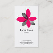 Geometrische Blume der Pflanze - Neonrot Visitenkarte (Rückseite)