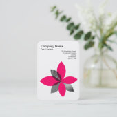 Geometrische Blume der Pflanze - Neonrot Visitenkarte (Stehend Vorderseite)