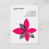 Geometrische Blume der Pflanze - Neonrot Visitenkarte (Rückseite)