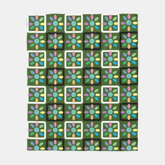 Geometrische Blume des Gartens Fleecedecke (Vorderseite)