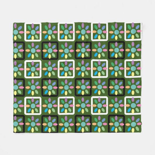 Geometrische Blume des Gartens Fleecedecke (Vorderseite (Horizontal))