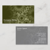Geometrische Blume - Dunkles Olive mit Grau Visitenkarte (Vorne/Hinten)