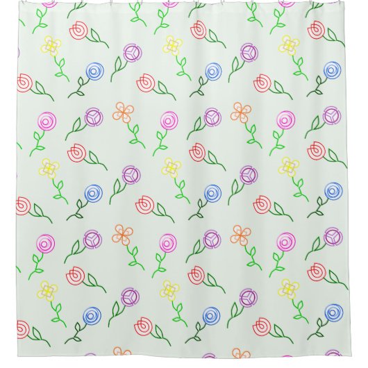 Geometrische Blume Duschvorhang (Vorderseite)