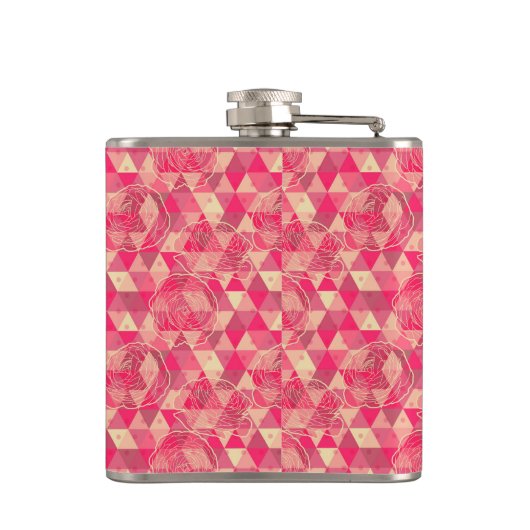 geometrische Blume Flachmann (Rückseite)