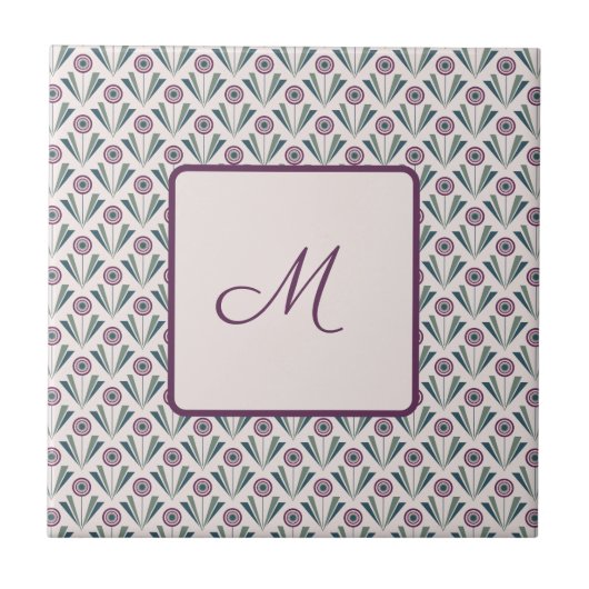 Geometrische Blume Fliese (Vorderseite)