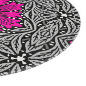 Geometrische Blume - Fuchsienrosa und Grau Schneidebrett (Ecke)