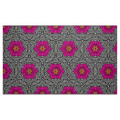 Geometrische Blume - Fuchsienrosa und Grau Stoff (Fat Quarter (45,7 x 55,9 cm))