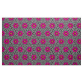 Geometrische Blume - Fuchsienrosa und Grau Stoff (Yard (91,4 cm))