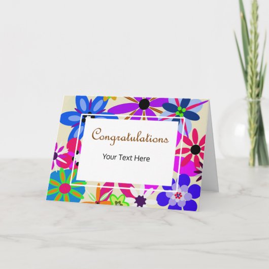 Geometrische Blume Glückwünsche Karte (Vorderseite)