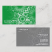 Geometrische Blume - Grasgrün mit Grau Visitenkarte (Vorne/Hinten)