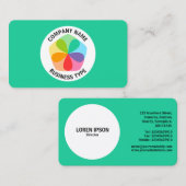 Geometrische Blume - Green #19CD99 Visitenkarte (Vorne/Hinten)