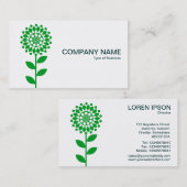 Geometrische Blume - grün auf Weiß Visitenkarte (Vorne/Hinten)