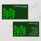 Geometrische Blume - Grüntöne Visitenkarte (Vorne/Hinten)