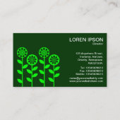 Geometrische Blume - Grüntöne Visitenkarte (Rückseite)