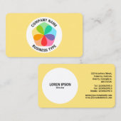 Geometrische Blume - Hellgelb #FFE67F Visitenkarte (Vorne/Hinten)