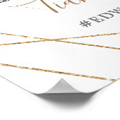 Geometrische Blume Hochzeitsrahmen für Fotos Poster (Ecke)