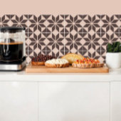 Geometrische Blume in Creme- und Schokoladentönen Fliese