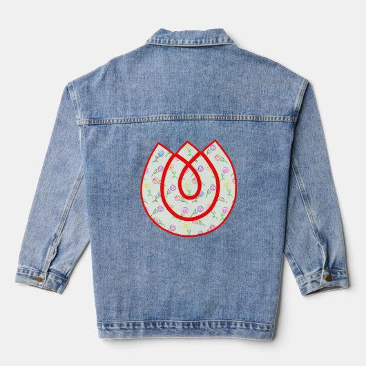 Geometrische Blume Jeansjacke (Rückseite)