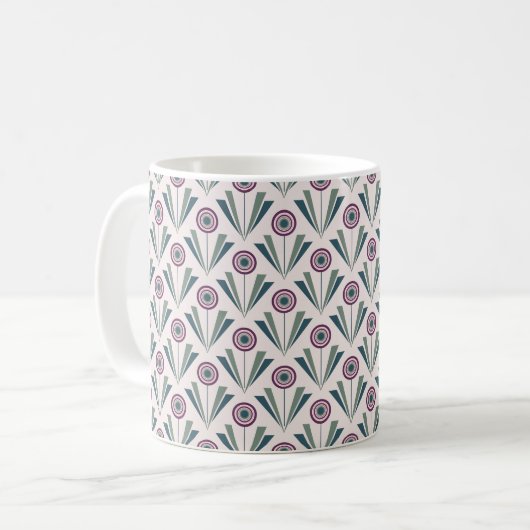 Geometrische Blume Kaffeetasse (Vorderseite Links)