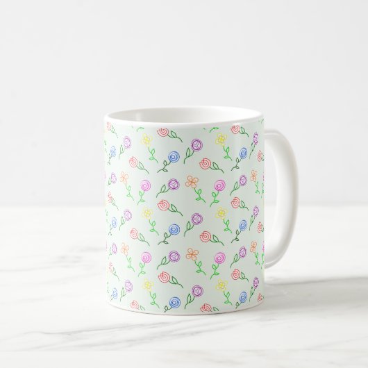Geometrische Blume Kaffeetasse (VorderseiteRechts)