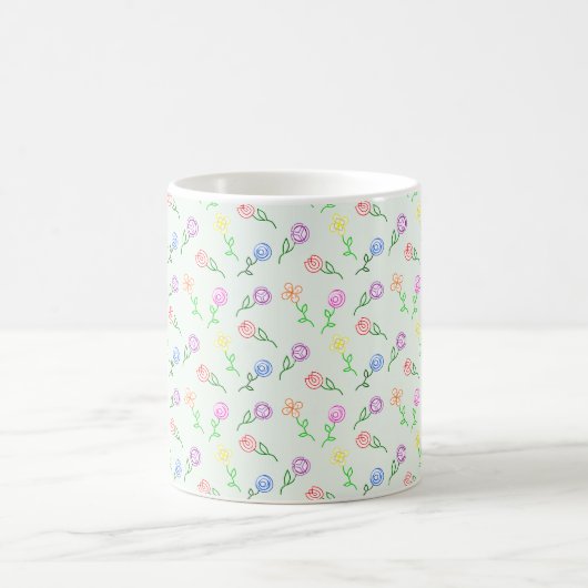 Geometrische Blume Kaffeetasse (Mittel)