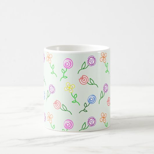 Geometrische Blume Kaffeetasse (Mittel)