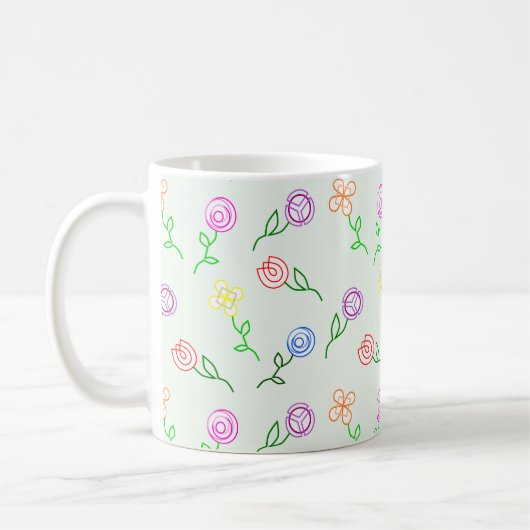 Geometrische Blume Kaffeetasse (Links)