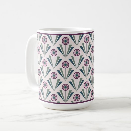 Geometrische Blume Kaffeetasse (Vorderseite Links)