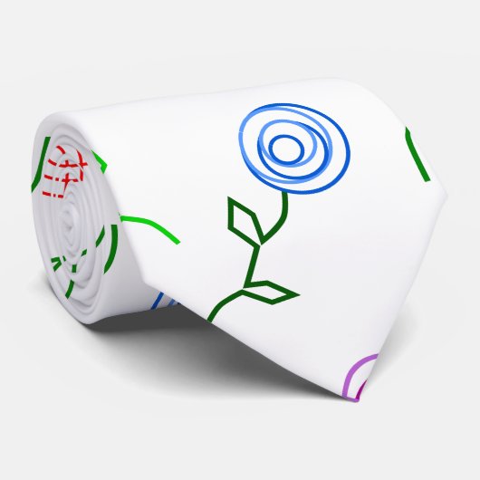 Geometrische Blume Krawatte (Gerollt)