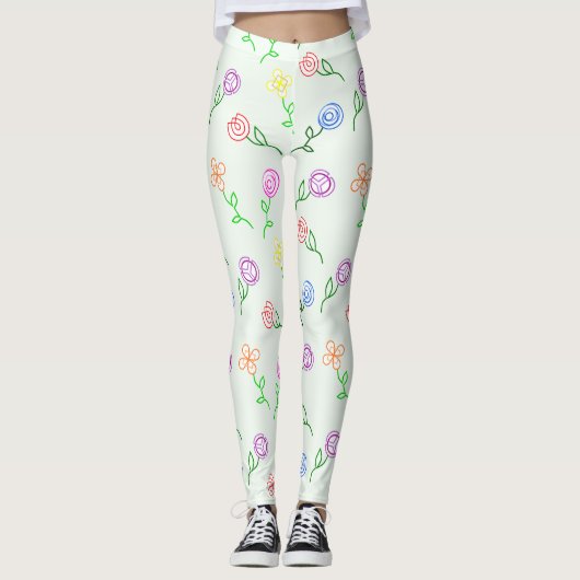 Geometrische Blume Leggings (Vorderseite)