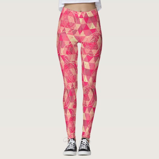 geometrische Blume Leggings (Vorderseite)