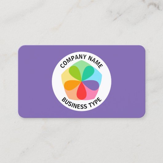 Geometrische Blume - Lila #7F66B2 Visitenkarte (Vorderseite)