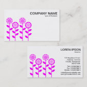 Geometrische Blume - Magenta auf Weiß Visitenkarte (Vorne/Hinten)