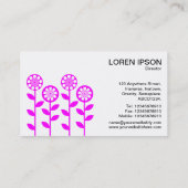 Geometrische Blume - Magenta auf Weiß Visitenkarte (Rückseite)