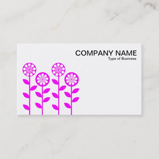 Geometrische Blume - Magenta auf Weiß Visitenkarte (Vorderseite)