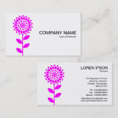 Geometrische Blume - Magenta auf Weiß Visitenkarte (Vorne/Hinten)