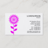 Geometrische Blume - Magenta auf Weiß Visitenkarte (Rückseite)