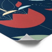 Geometrische Blume: mehrfarbiges Vintages Ornament Poster (Ecke)