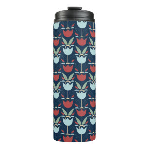 Geometrische Blume: mehrfarbiges Vintages Ornament Thermosbecher