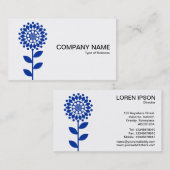 Geometrische Blume - Navy Blue on White Visitenkarte (Vorne/Hinten)