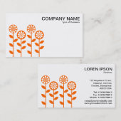 Geometrische Blume - Orange auf Weiß Visitenkarte (Vorne/Hinten)