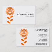 Geometrische Blume - Orange auf Weiß Visitenkarte (Vorne/Hinten)