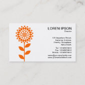 Geometrische Blume - Orange auf Weiß Visitenkarte (Rückseite)