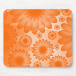 Geometrische Blume - Orange Mousepad