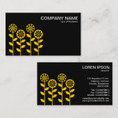 Geometrische Blume - orange und schwarz Visitenkarte (Vorne/Hinten)