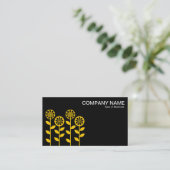 Geometrische Blume - orange und schwarz Visitenkarte (Stehend Vorderseite)